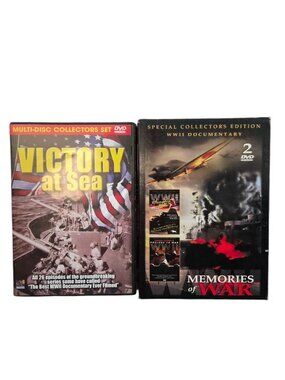 3 WWII War Documentaries Victory at Sea & Memories of War - 5 Discs No Scratches